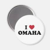 Ich liebe Omaha Nebraska Magnet (Vorderseite/Rückseite)