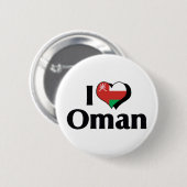 Ich liebe Oman-Flagge Button (Vorne & Hinten)