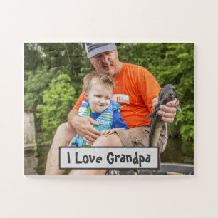 Ich liebe Opa Foto Personalisierter Text Kinder Ge Puzzle