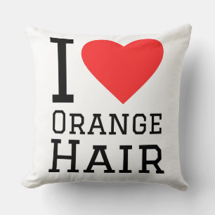 Ich liebe orange Haare Kissen