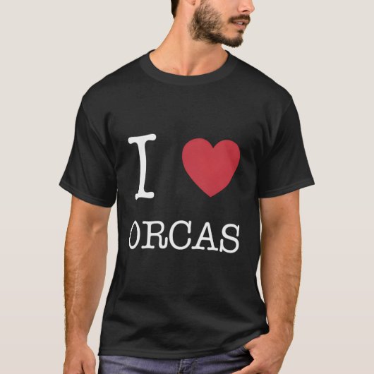 Ich Liebe Orcas I He Orcas T-Shirt (Vorderseite)