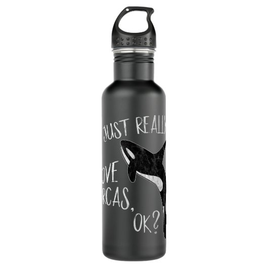 Ich Liebe Orcas, Ok Killer Whale Lover oder Edelstahlflasche (Vorderseite)