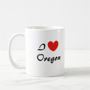 Ich liebe Oregon Herz-Typografie-Kaffeetasse Kaffeetasse