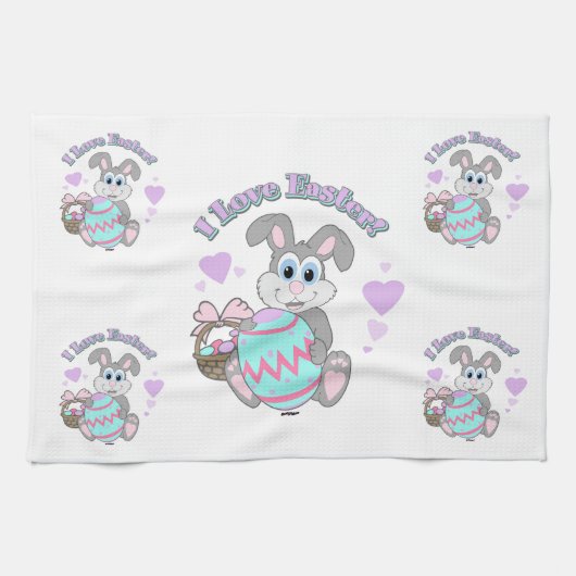 Ich Liebe Ostern! Osterhase Geschirrtuch (Horizontal)