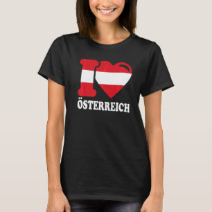 Ich liebe Österreich Heimat Österreichische Flagge T-Shirt