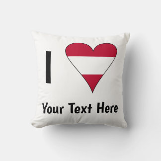 Ich Liebe (Österreichische Flagge Herz) Personalis Kissen