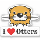 Ich Liebe. Otter Aufkleber (Vorderseite)