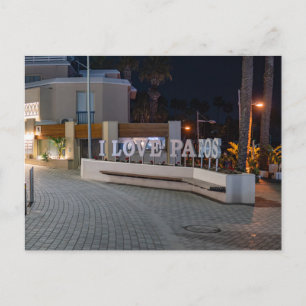 Ich Liebe Pafos unterschreiben nachts Postkarte