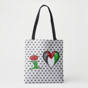 Ich Liebe Palästina mit Keffiyeh-Schal Tasche