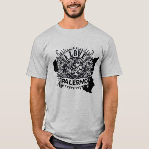 Ich liebe Palermo Sicilia Tattoo Style Design T-Shirt
