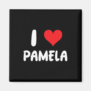 Ich liebe Pamela - Herz - Name Magnet