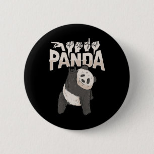 Ich liebe Panda ASL-Handgeste Gehörloser Hörverlus Button