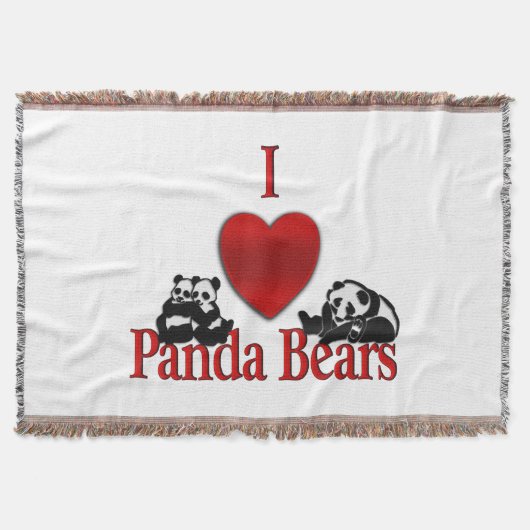 Ich liebe Panda Bären Decke (Vorderseite)