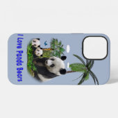 Ich liebe Panda Bären iPhone Hülle (Rückseite (Horizontal))