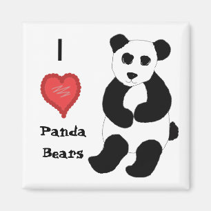 Ich liebe Panda Bären Magnet
