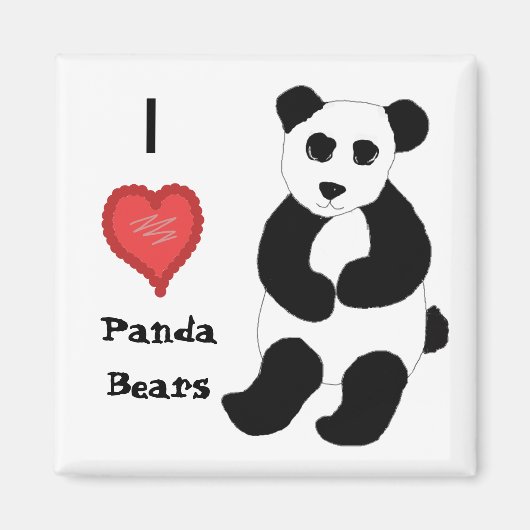 Ich liebe Panda Bären Magnet (Vorne)