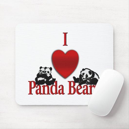 Ich Liebe Panda Bären Spaß Mousepad (Mit Mouse)