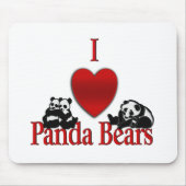 Ich Liebe Panda Bären Spaß Mousepad (Vorne)