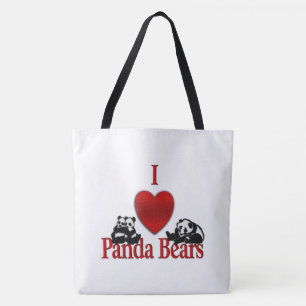Ich liebe Panda Bären Tasche