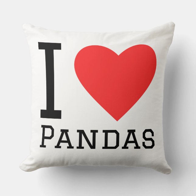 Ich liebe Pandas Kissen (Vorderseite)