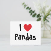 Ich liebe Pandas Postkarte (Stehend Vorderseite)