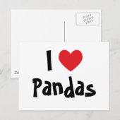 Ich liebe Pandas Postkarte (Vorne/Hinten)