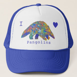 Ich liebe Pangoline Gefährdetes Tier farbenfrohe K Truckerkappe
