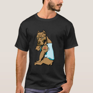 Ich liebe Papa Pitbull Hund Ich liebe Papa Tattoo T-Shirt