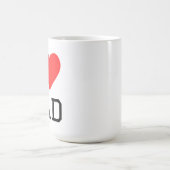 Ich liebe Papa quadratischer Aufkleber Kaffeetasse (Mittel)