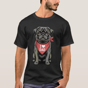 Ich liebe Papa schwarzer Mops Liebhaber Hund Vater T-Shirt