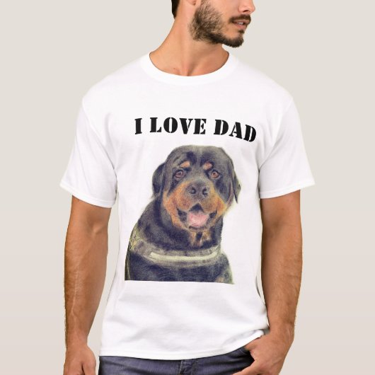 Ich liebe Papa T-Shirts Rottweiler (Vorderseite)