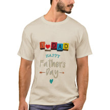 Ich liebe Papa Vatertags-T-Shirt | Süße ABC-Blöcke