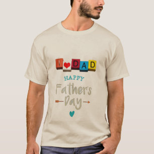 Ich liebe Papa Vatertags-T-Shirt Süße ABC-Blöcke T-Shirt