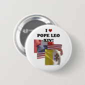 Ich Liebe Papst Leo XIV! (Fassung II) Button (Vorne & Hinten)