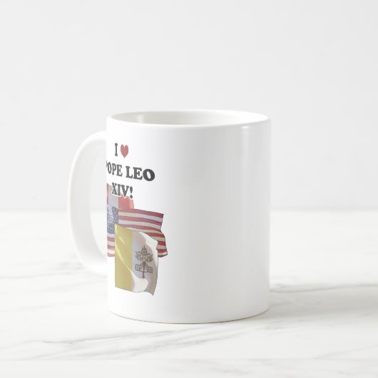 Ich Liebe Papst Leo XIV! (Fassung II) Kaffeetasse (Vorderseite Links)