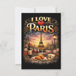 Ich liebe Paris Dankeskarte
