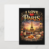 Ich liebe Paris Dankeskarte (Vorne/Hinten)