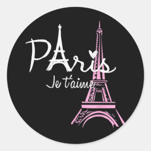 Ich liebe Paris Eiffelturm Frankreich Französische Runder Aufkleber