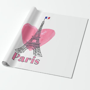 Ich liebe Paris Eiffelturm Frankreich Geschenk Geschenkpapier