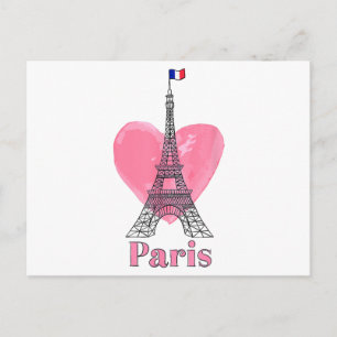 Ich liebe Paris Eiffelturm Frankreich Geschenk Postkarte