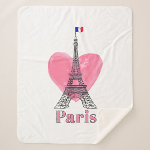 Ich liebe Paris Eiffelturm Frankreich Geschenk Sherpadecke