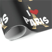 "Ich liebe Paris," Eiffelturm Geschenkpapier (Rolleneckpunkt)