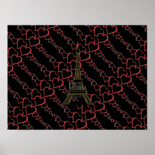 Ich liebe Paris Eiffelturm Poster