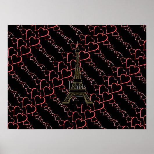 Ich liebe Paris Eiffelturm Poster (Vorne)