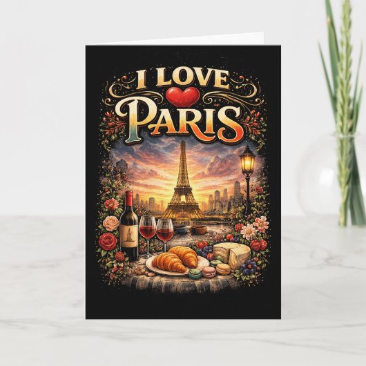 Ich liebe Paris Feiertagskarte (Vorderseite)