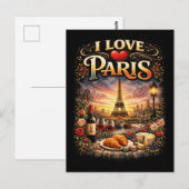 Ich liebe Paris Postkarte (Vorne/Hinten)