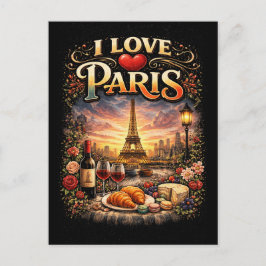 Ich liebe Paris Postkarte