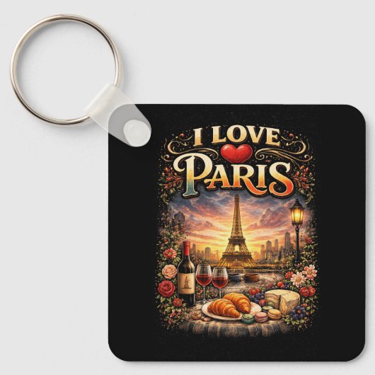 Ich liebe Paris Schlüsselanhänger (Vorderseite)