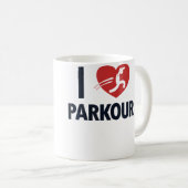 Ich liebe Parkour Wandlauf Traceur Training Spring Kaffeetasse (VorderseiteRechts)