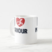Ich liebe Parkour Wandlauf Traceur Training Spring Kaffeetasse (Vorderseite Links)